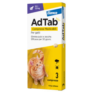 Elanco AdTab compresse masticabili per gatti 0,5-2 kg (3 pz)